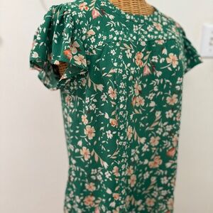 Green Floral Top